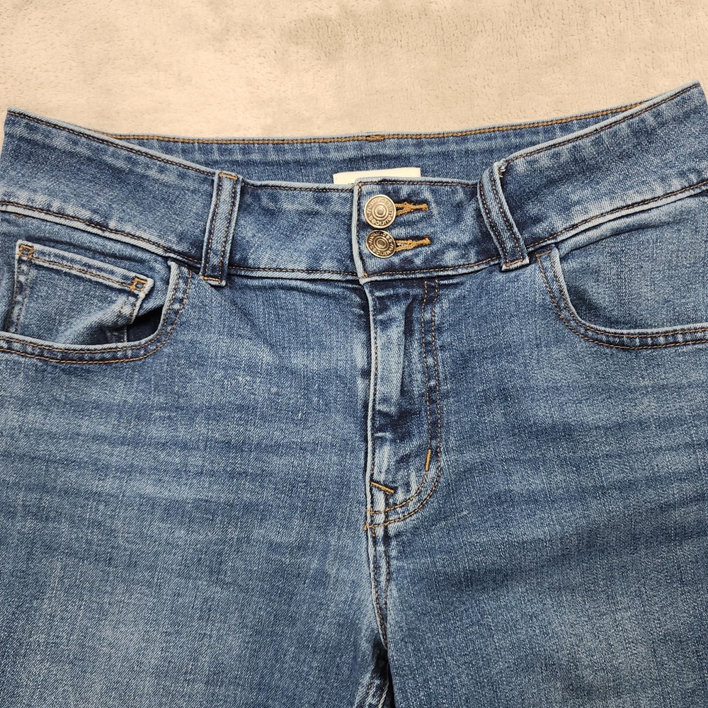 Maurices Jeans Womens 6 SHORT Blue Mid Rise Slim Straight Ankle Original Stretch - Picture 2 of 15